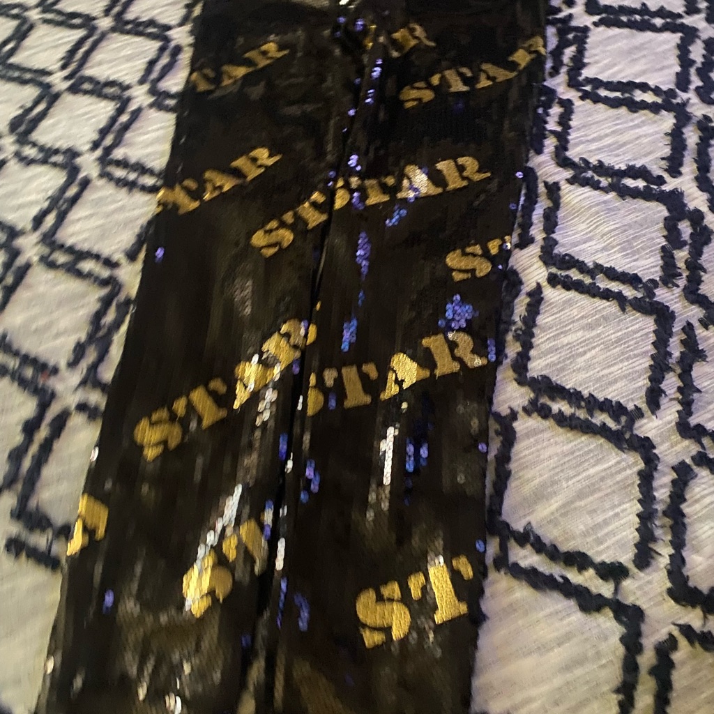 Moschino Blk And Gold Sequin Pants Brand New